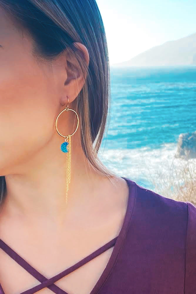 Luna Earrings, blue