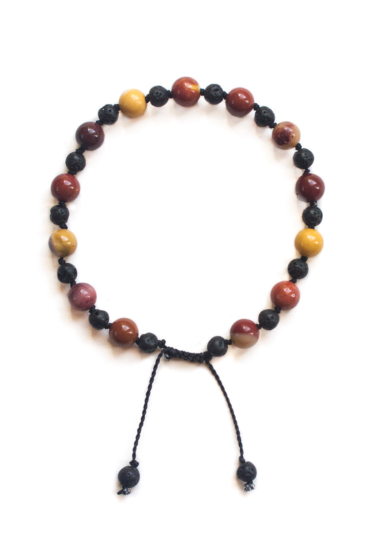 Mookaite and Lava Stone Bracelet - 100 Graces